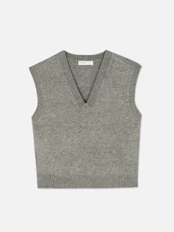 Camiseta De Punto Sin Mangas Con Cuello De Pico