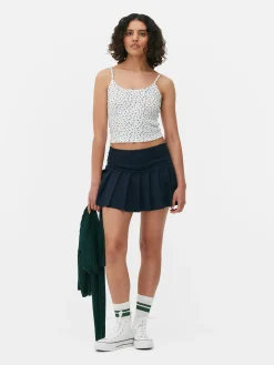 Camiseta De Tirantes Acanalada De Flores