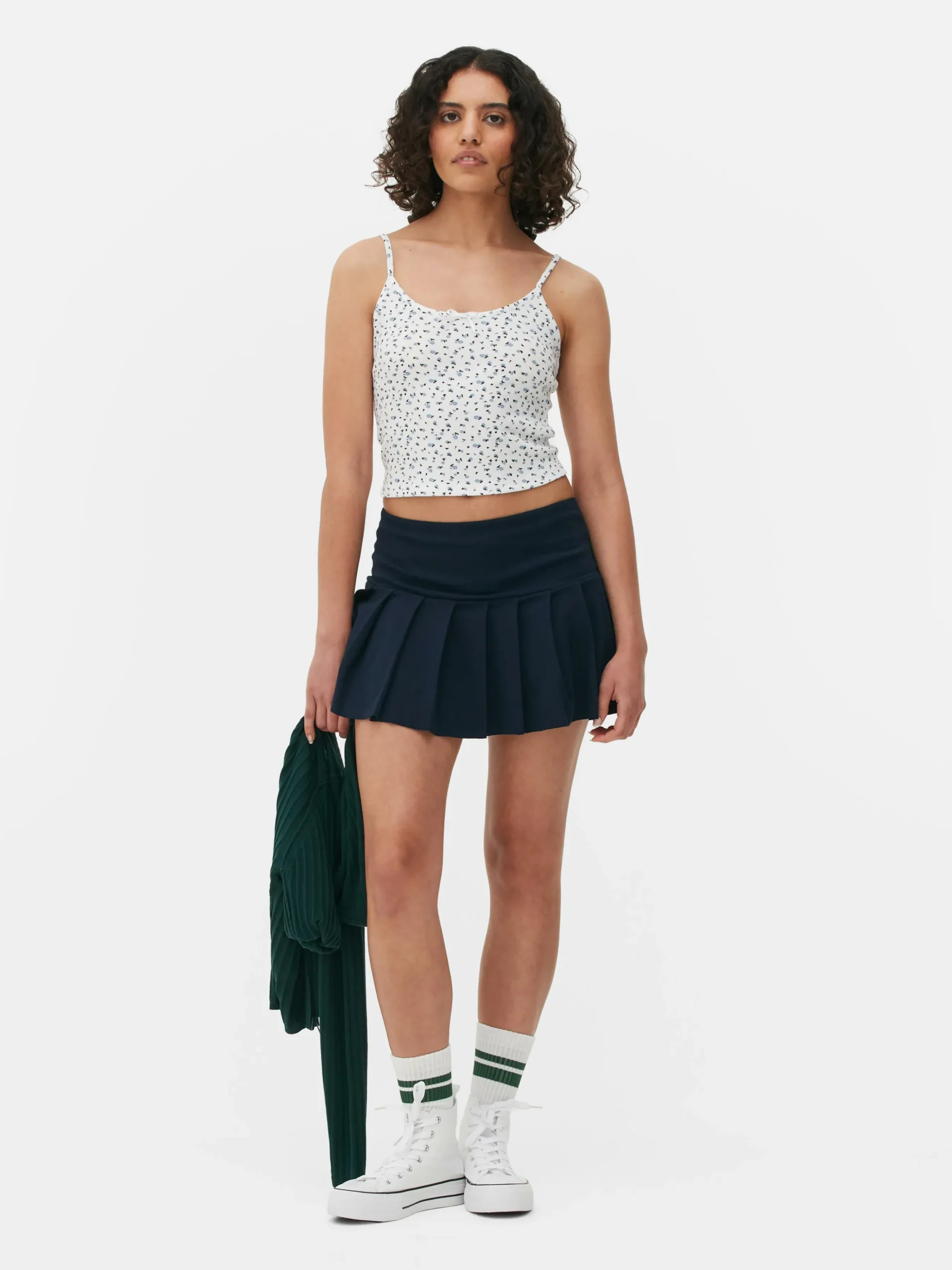 Camiseta De Tirantes Acanalada De Flores