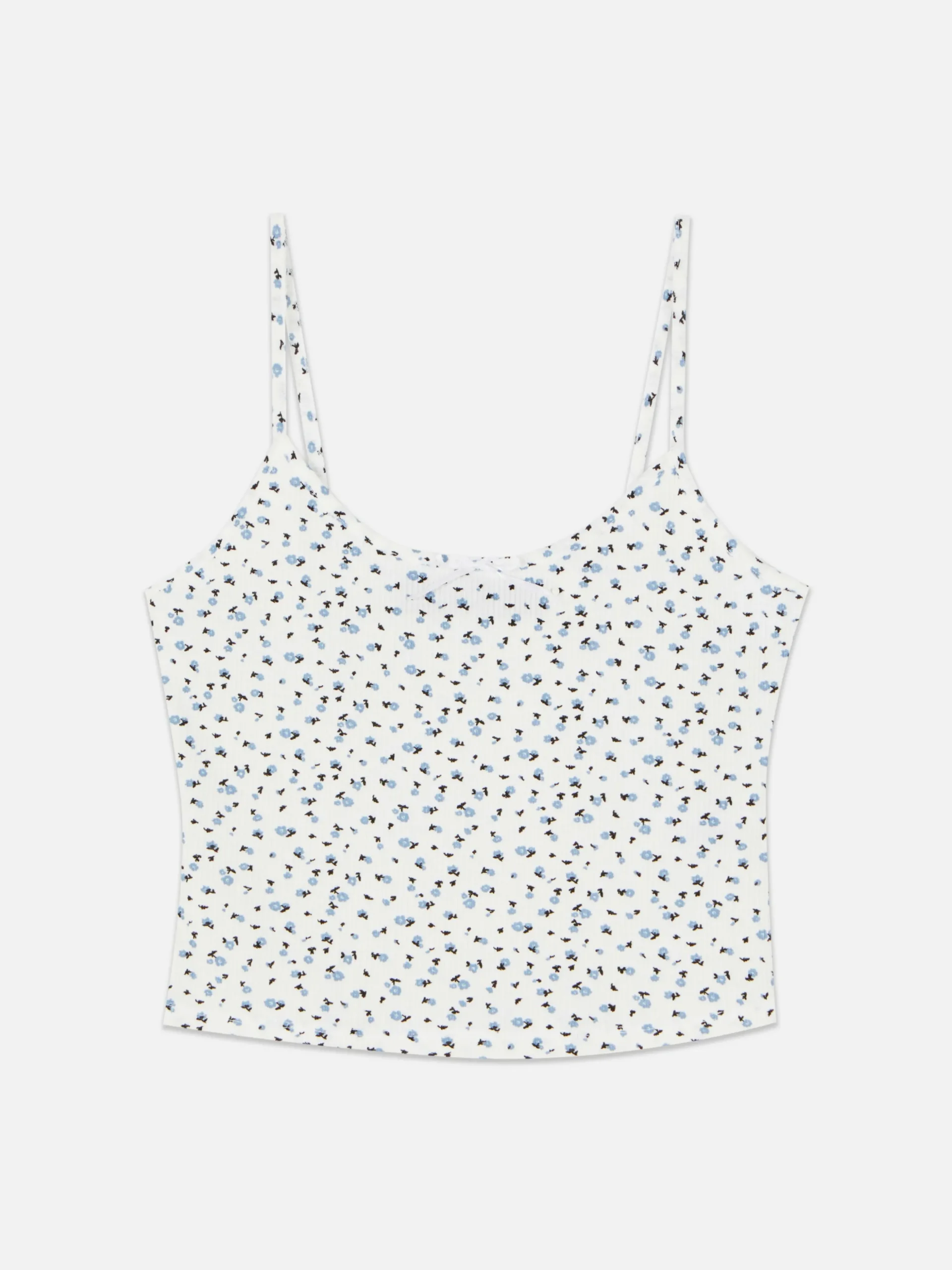 Camiseta De Tirantes Acanalada De Flores