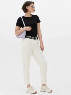 Camiseta Elástica Con Cuello Redondo