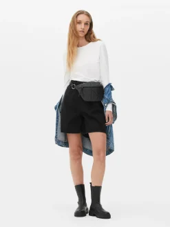 Camiseta Elástica Con Cuello Redondo