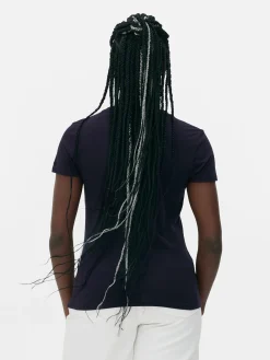 Camiseta Elástica Con Cuello Redondo