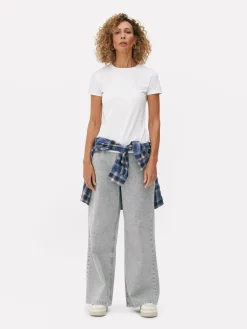 Camiseta Elástica De Cuello Redondo