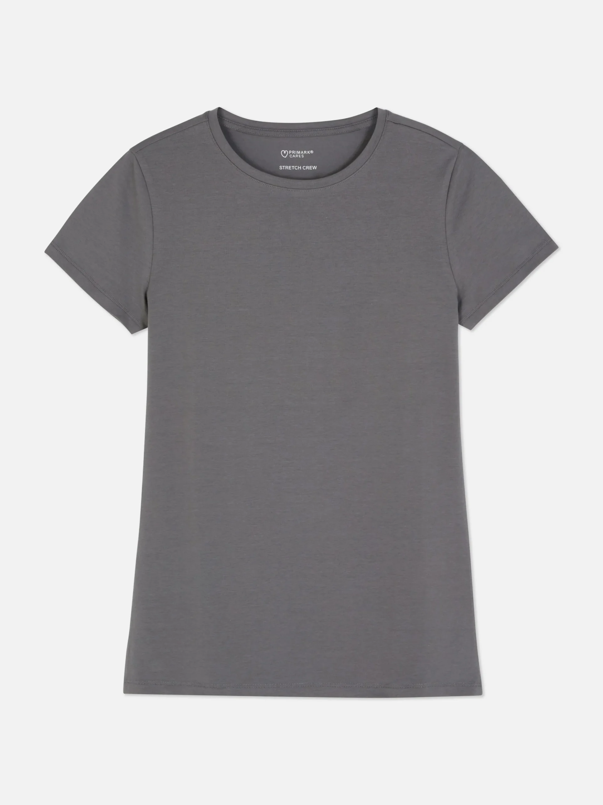 Camiseta Elástica De Manga Corta Y Cuello Redondo