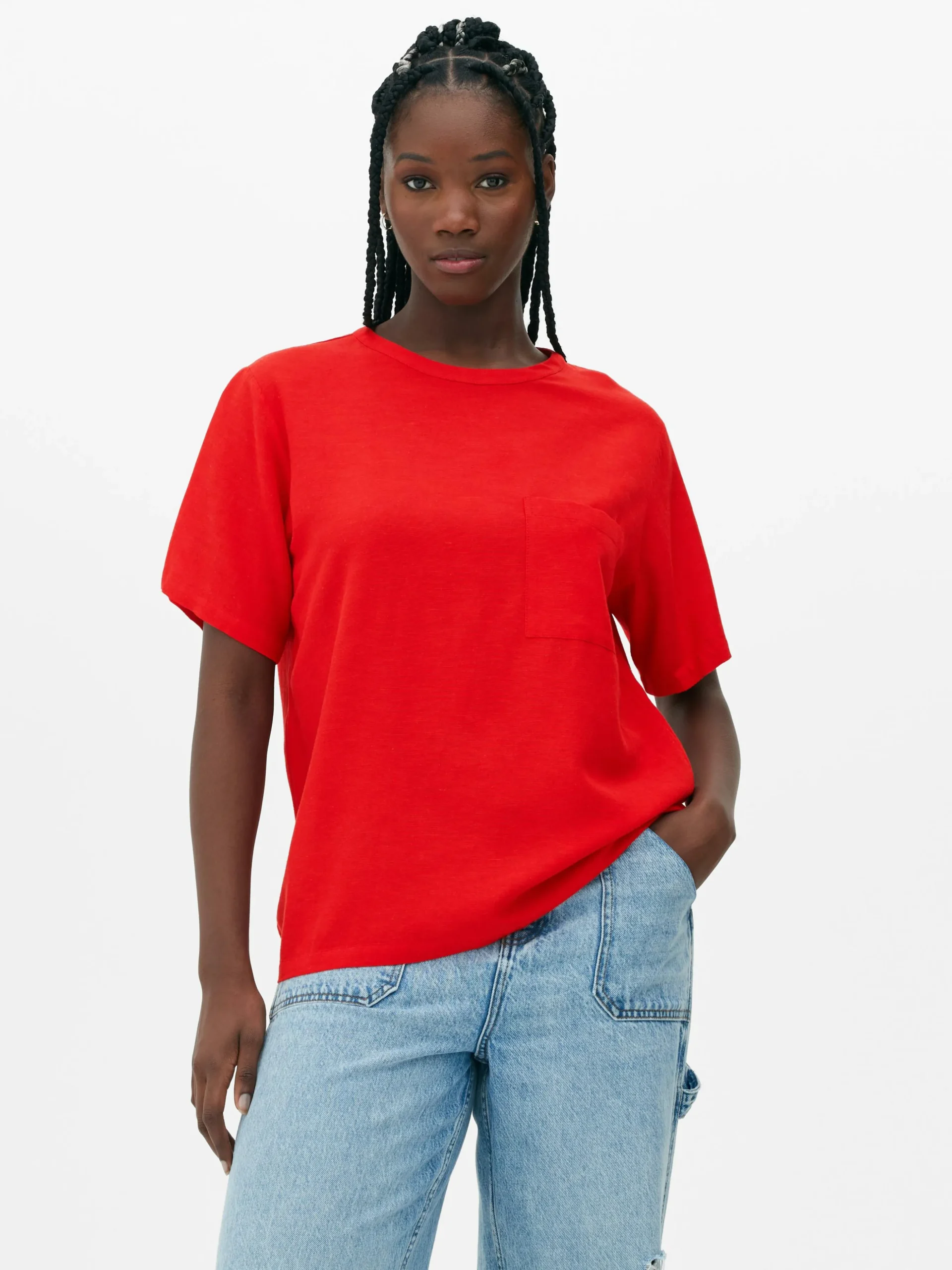 Camiseta En Mezcla De Lino Con Bolsillo