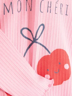 Camiseta Estampada Con Bajo Rizado