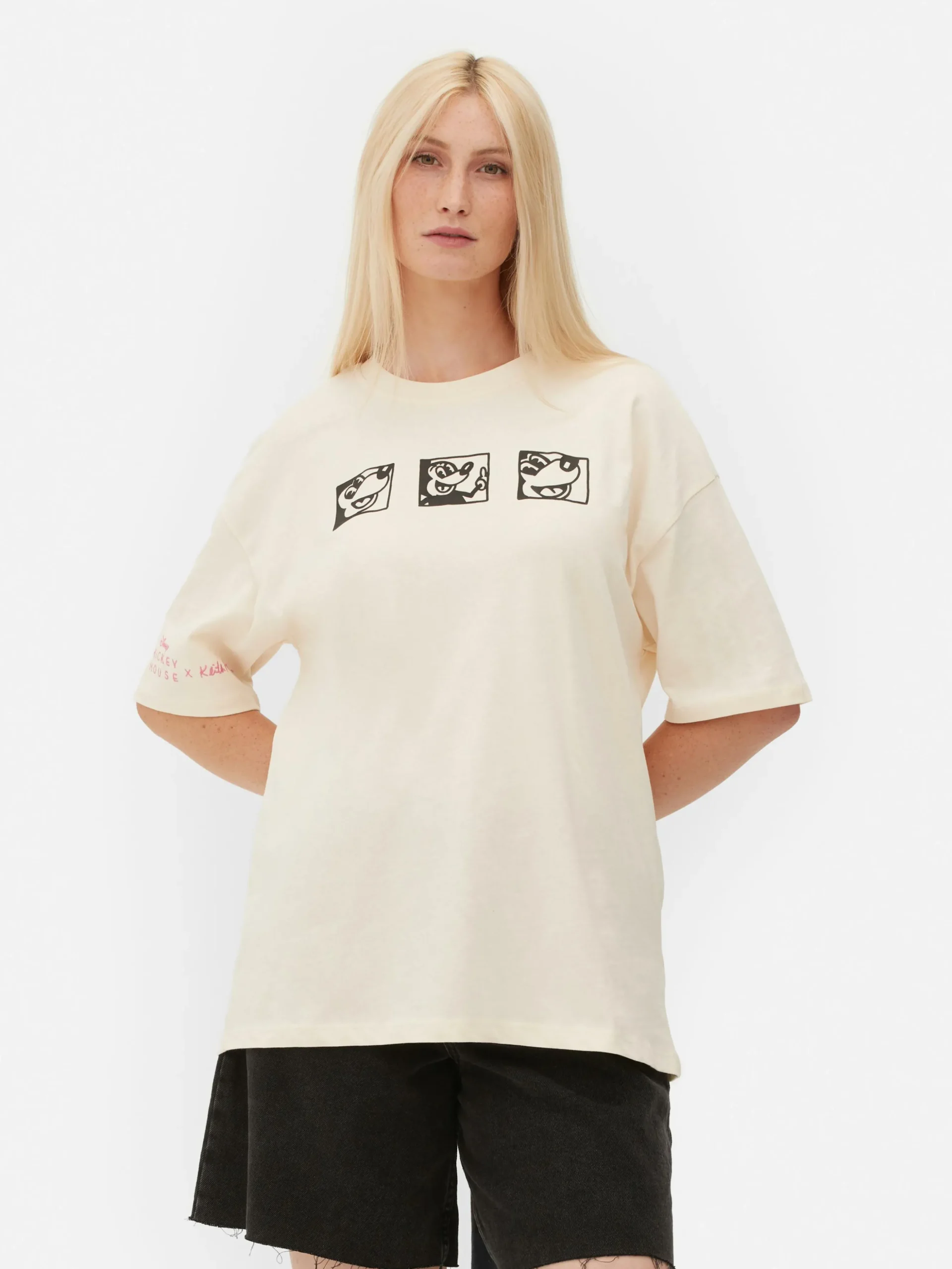 Camiseta Extragrande Mickey Mouse X Keith Haring