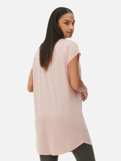 Camiseta Larga De Cuello Redondo