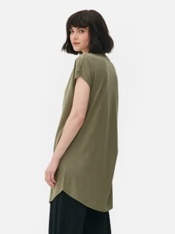 Camiseta Larga De Cuello Redondo