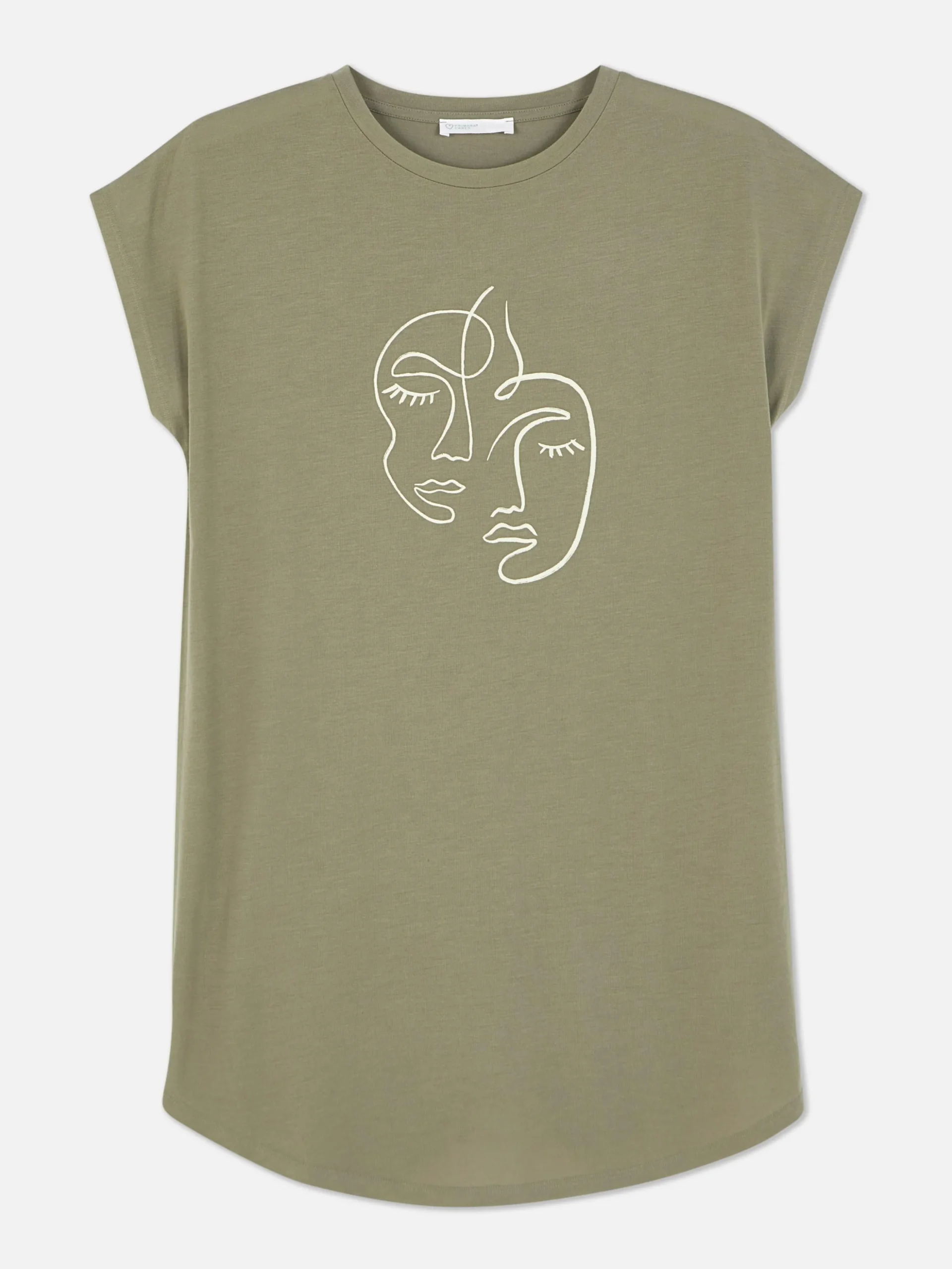 Camiseta Larga De Cuello Redondo