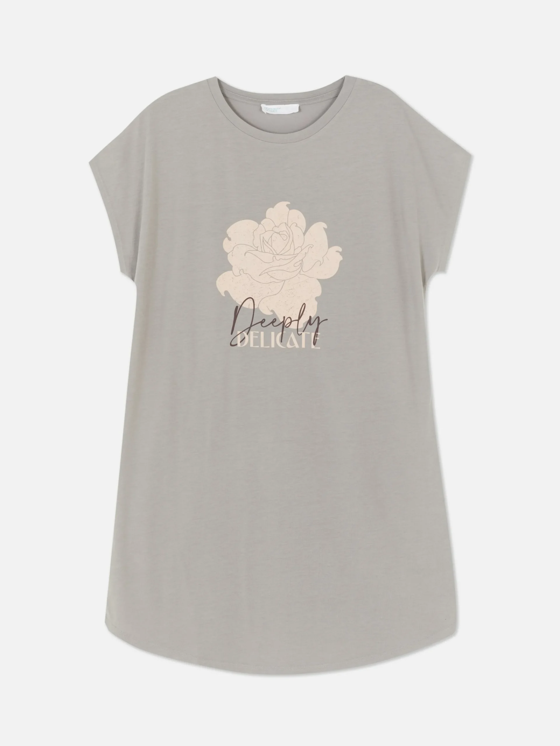 Camiseta Larga De Cuello Redondo