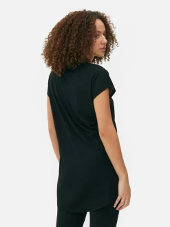 Camiseta Larga De Cuello Redondo