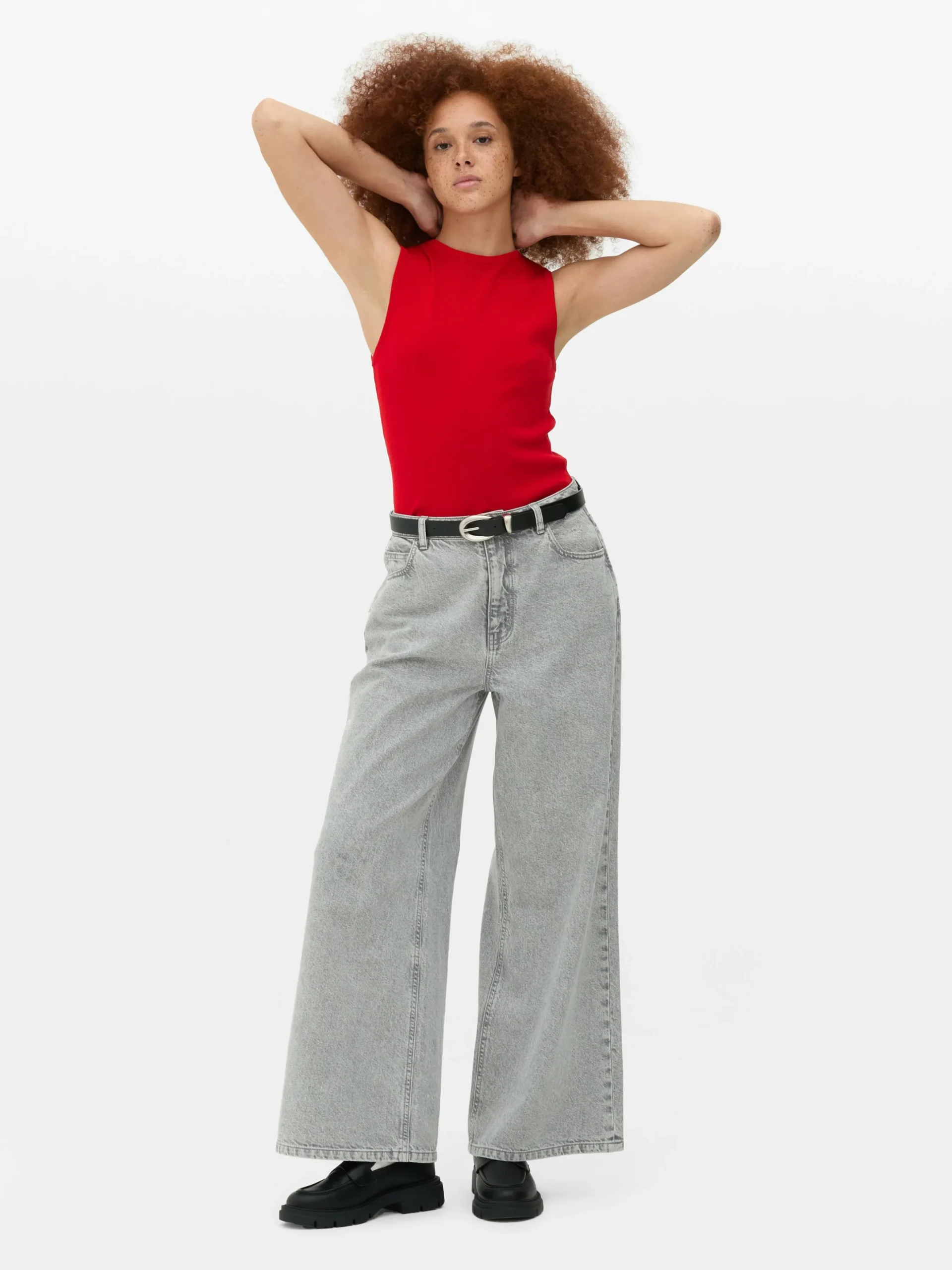 Camiseta Larga Sin Mangas De Cuello Redondo