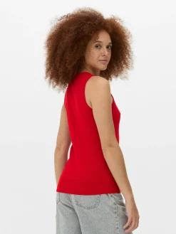 Camiseta Larga Sin Mangas De Cuello Redondo