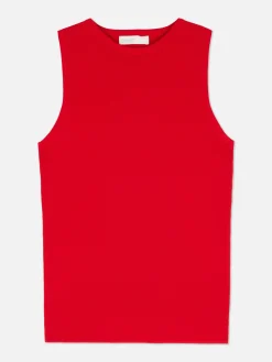 Camiseta Larga Sin Mangas De Cuello Redondo