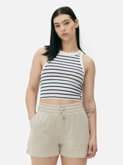 Camiseta Sin Mangas A Rayas Con Espalda Nadadora