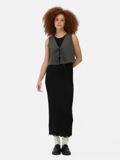 Camiseta Sin Mangas Con Nudo Delantero