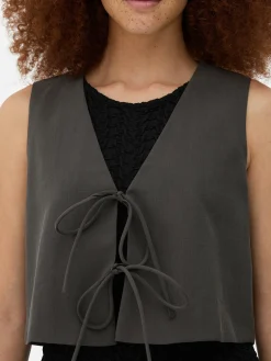 Camiseta Sin Mangas Con Nudo Delantero