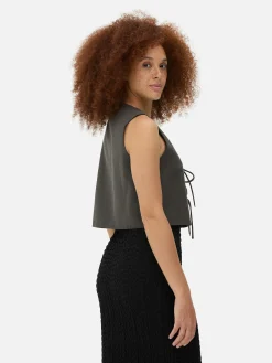 Camiseta Sin Mangas Con Nudo Delantero