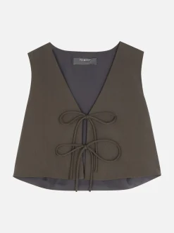 Camiseta Sin Mangas Con Nudo Delantero