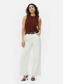 Camiseta Sin Mangas De Punto Con Bajo Sin Rematar