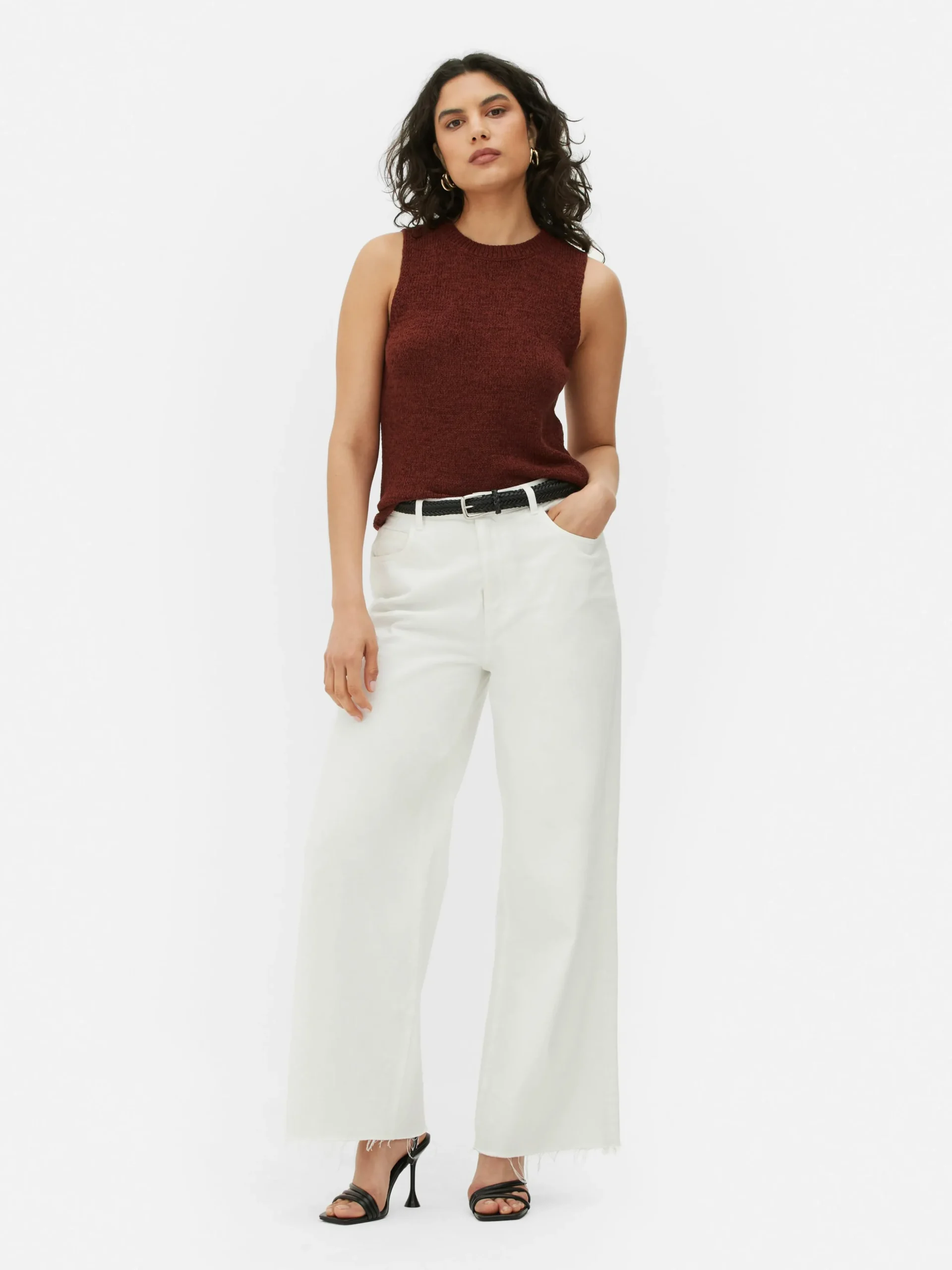 Camiseta Sin Mangas De Punto Con Bajo Sin Rematar