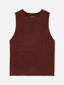 Camiseta Sin Mangas De Punto Con Bajo Sin Rematar