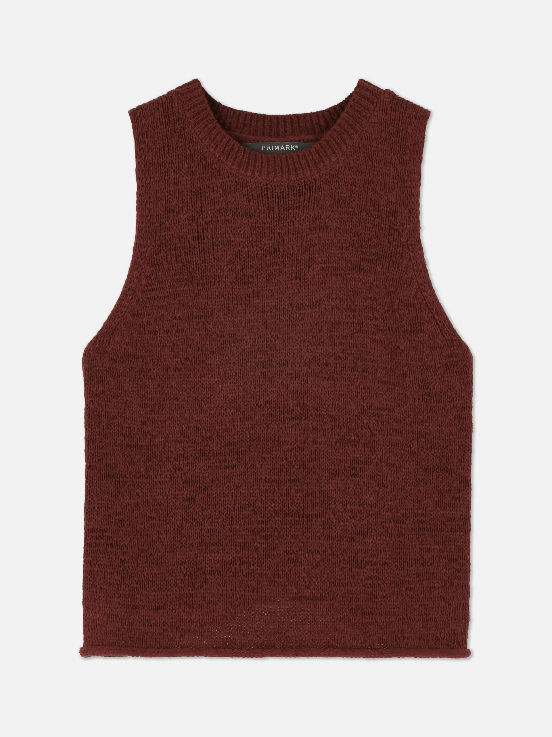 Camiseta Sin Mangas De Punto Con Bajo Sin Rematar