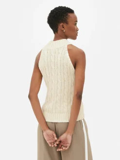 Camiseta Sin Mangas De Punto De Ochos