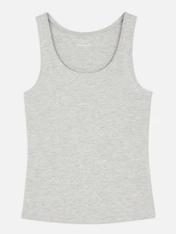 Camiseta Sin Mangas Elástica Con Escote Amplio