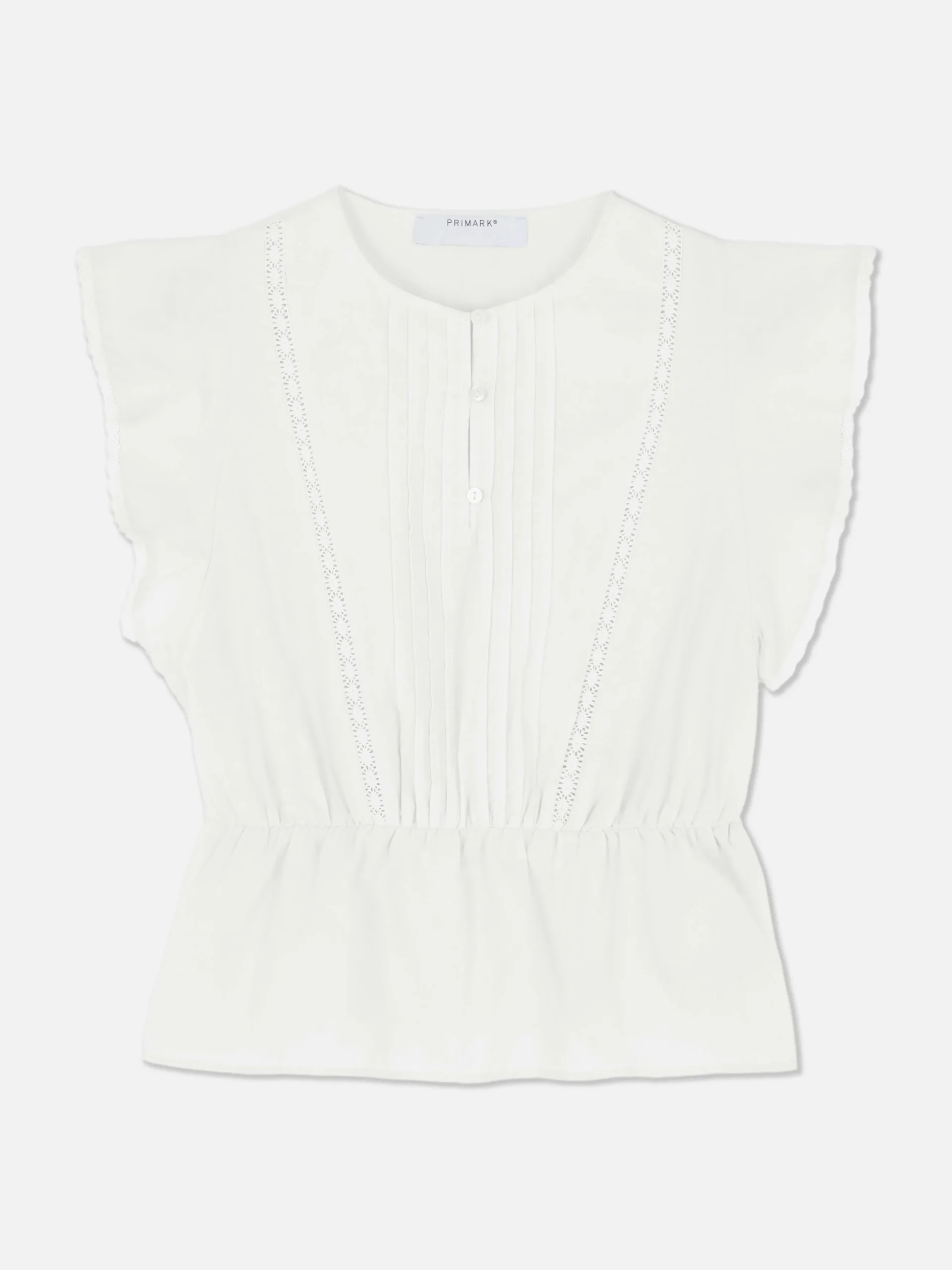 Camiseta Victoriana Sin Mangas Con Bordado Inglés