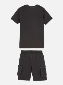 Camiseta Y Pantalones Cortos Cargo Para Niño Mayor