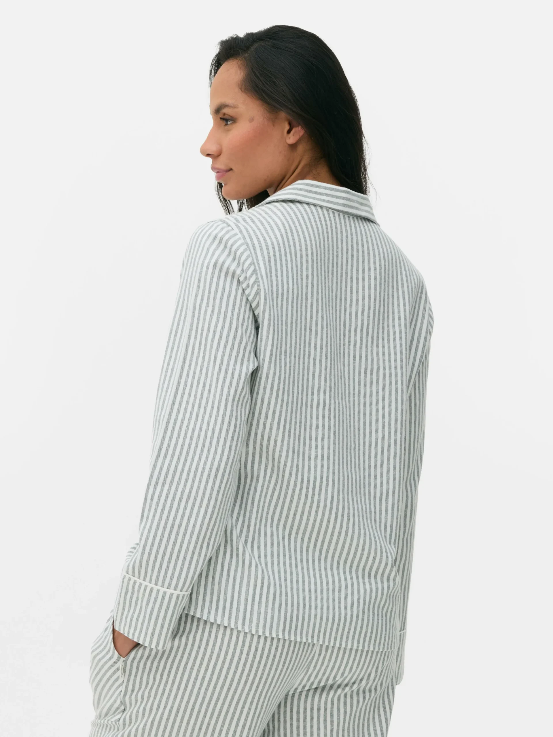 Camisón De Franela A Rayas