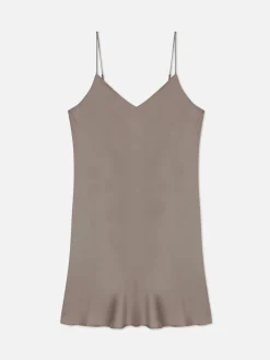 Camisón De Satén Con Escote De Pico