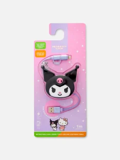 Cargador Retráctil De Kuromi De Hello Kitty