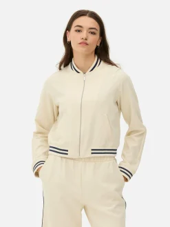 Cazadora Bómber Con Ribete A Rayas