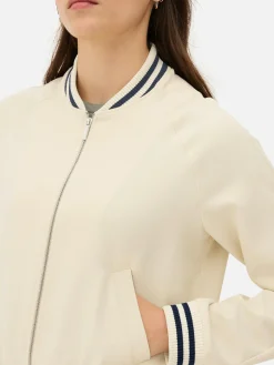 Cazadora Bómber Con Ribete A Rayas