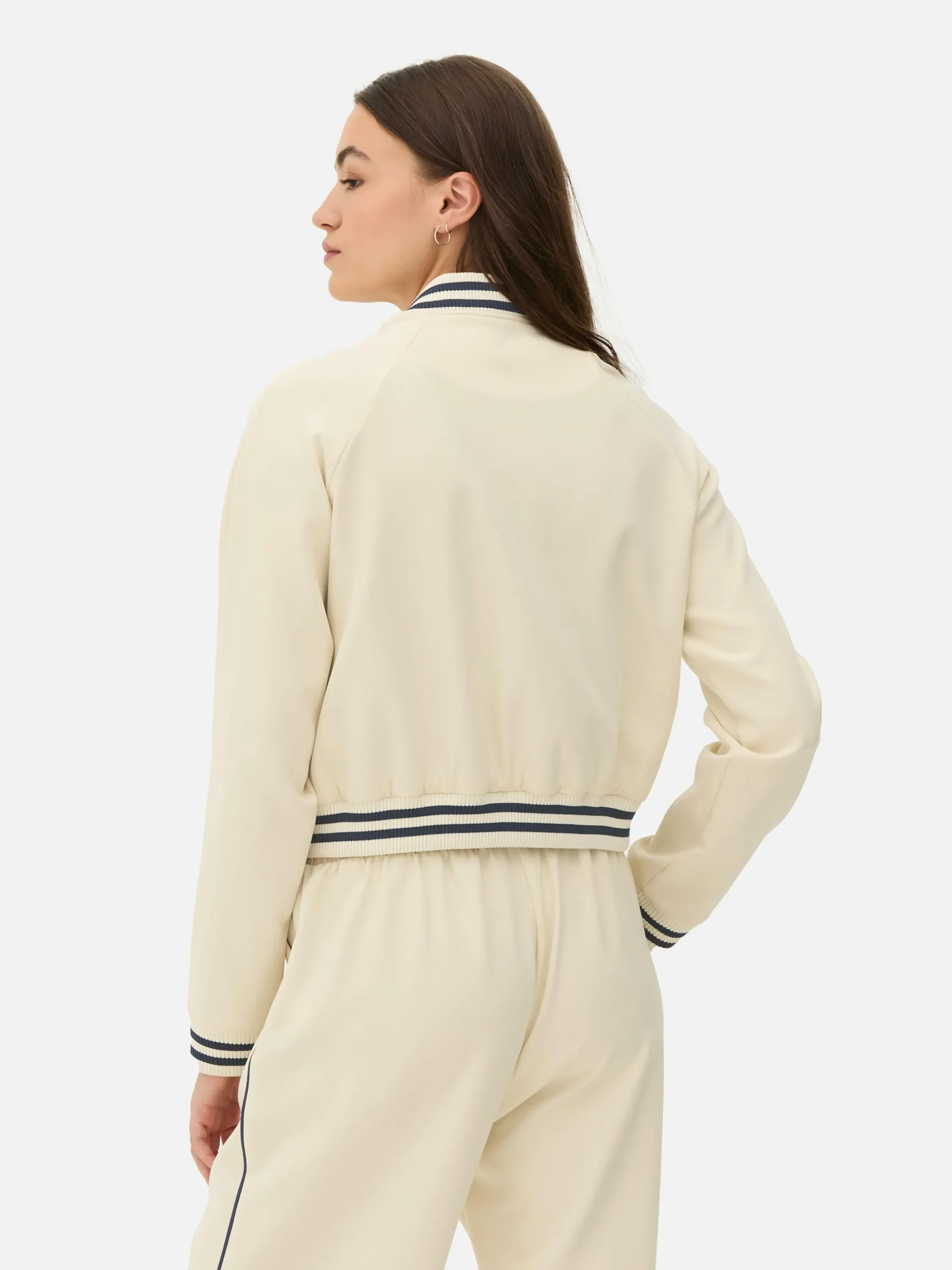 Cazadora Bómber Con Ribete A Rayas