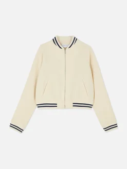 Cazadora Bómber Con Ribete A Rayas