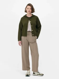 Cazadora Bómber De Punto Con Capucha