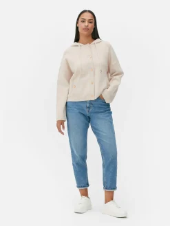 Cazadora Bómber De Punto Con Capucha