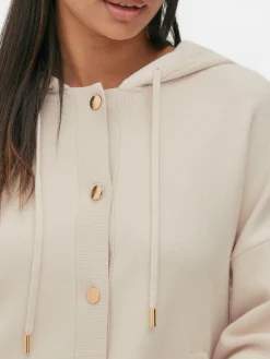 Cazadora Bómber De Punto Con Capucha