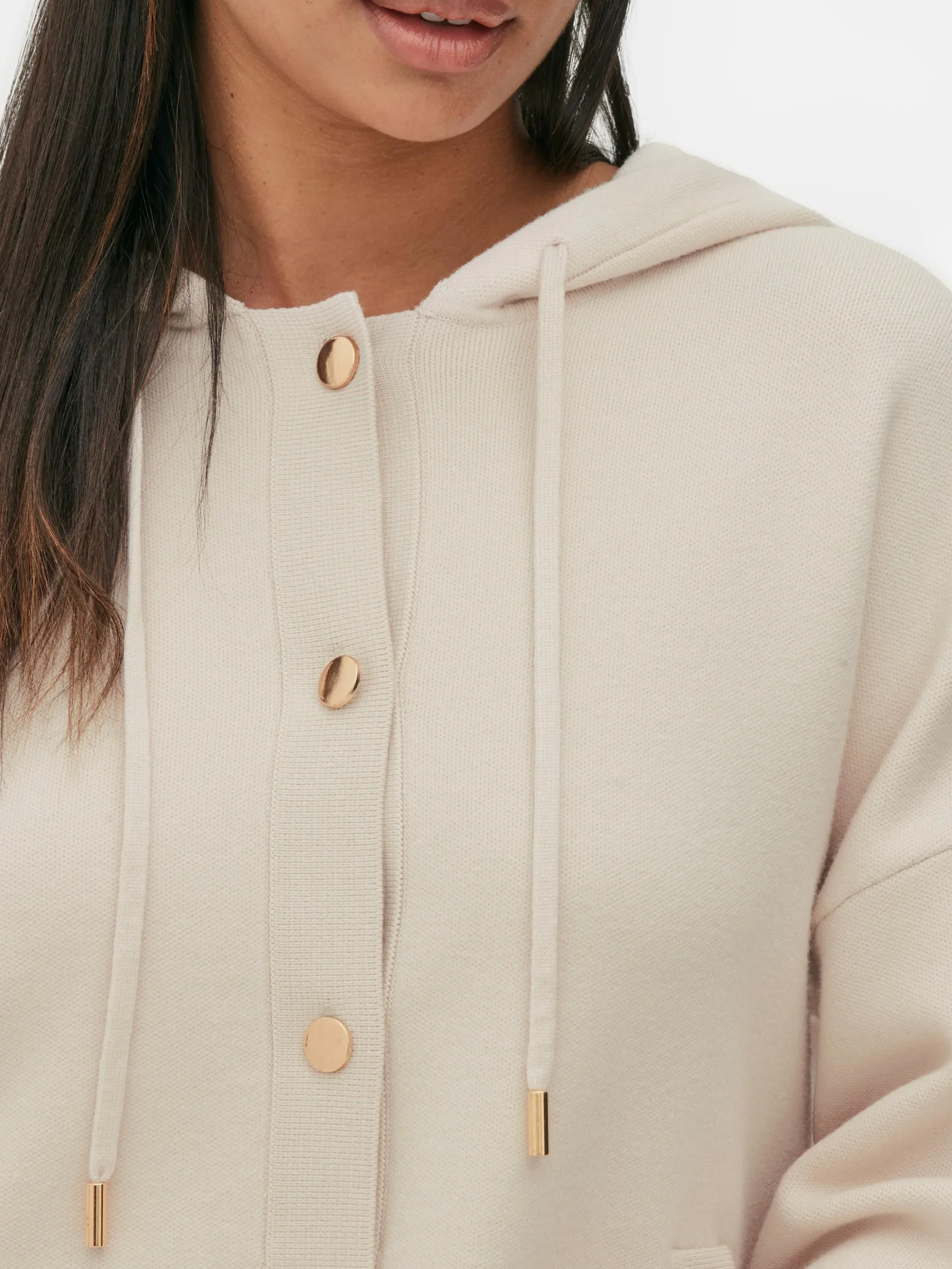 Cazadora Bómber De Punto Con Capucha