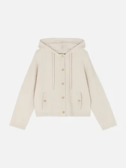 Cazadora Bómber De Punto Con Capucha