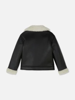 Cazadora Motera De Piel De Borrego Sintética