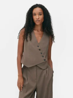 Chaleco Con Cierre Asimétrico De Botones