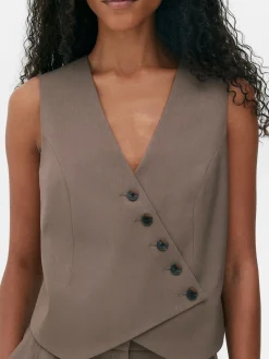 Chaleco Con Cierre Asimétrico De Botones