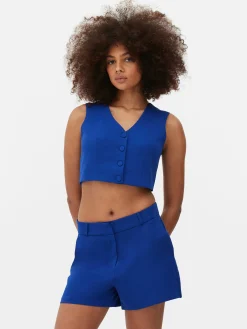 Chaleco Corto Con Botonadura Simple