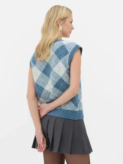 Chaleco De Punto Con Motivo De Rombos De Rita Ora